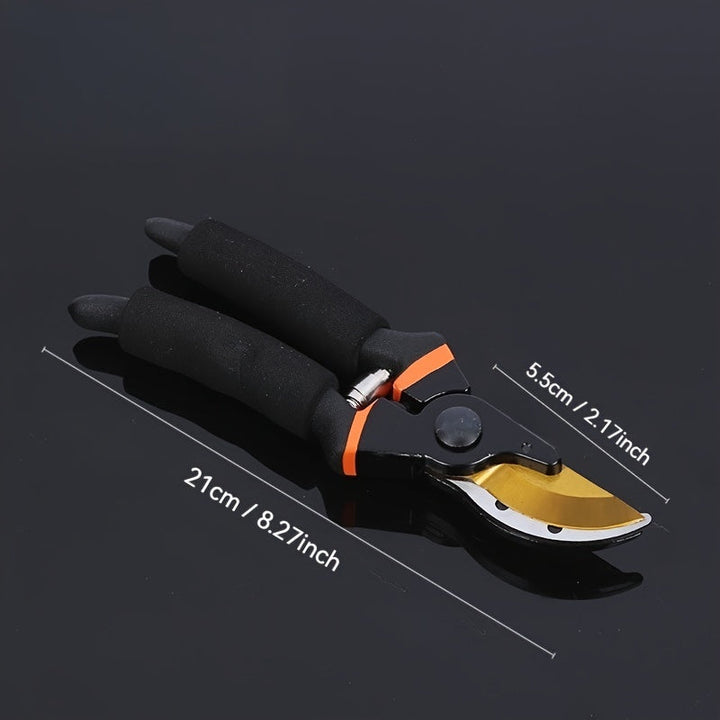 Tijeras de poda profesionales de titanio de 8,5" (T13) - Tijeras de jardín avanzadas super afiladas, tijeras de jardín de alta resistencia con mangos negros y naranjas, ideales para recortar césped verde y tareas de corte pesadas, herramienta de jardín |