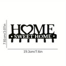 1pc Soporte de llaves de metal, decoración de pared "Hogar dulce hogar", perchero para abrigo, sombrero, toalla, cocina, baño, puerta, paraguas, impermeable, bolso, fácil instalación, montaje en pared, no necesita energía, decoración festiva para exterio