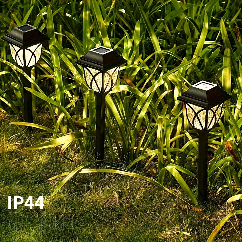 8 piezas Luces de jardín solares, lámparas LED para exterior de césped para patio, jardín, patio, patio, valla, entrada, decoración de camino, impermeable IP44