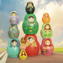 Juego de 6 piezas de adornos multicapa para apilar tazas, decoración de escritorio y porche, ornamentos coleccionables para sala de estar, decoraciones bonitas para el hogar, opción ideal como regalo