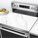 1 pieza, alfombrilla de encimera de textura de mármol blanco, 71.88x52.07 cm, suave, absorbente, a prueba de aceite, resistente al calor, antideslizante y fácil de limpiar. Ideal para encimera, lavavajillas, lavadora, secadora, cocina de inducción y plan