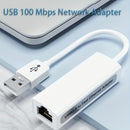 Adaptador Ethernet LAN USB 2.0 portátil con velocidad de 100 Mbit/s, función plug and play y sin necesidad de controladores