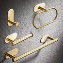 4 piezas Juego de accesorios de baño de acero inoxidable moderno, Anillo de toalla, Barra de toalla, Toallero, Juego de colgantes de baño, Soporte para toallas de mano, Soporte para papel higiénico, Toallero de baño