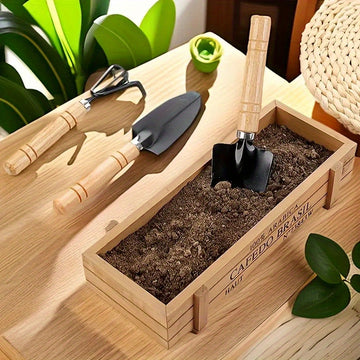 Juego de Herramientas de Jardinería Mini de 6 Piezas - Herramientas Manuales de Metal y Madera para Planta Interior y Exterior, Suculentas y Azada Efectiva para Aflojar la Tierra con Pequeñas Herramientas para Suculentas