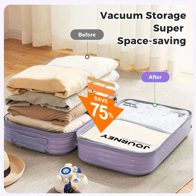 6pcs Bolsas de Compresión de Viaje Enrolladas a Mano - No Necesita Bomba, Almacenamiento Transparente para Toallas, Calcetines, Cosméticos y Más - Acabado Mate Mejorado, Varios Tamaños Disponibles