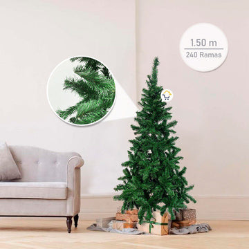 Árbol Navidad Pomposo Tupido 1.50m 240 Ramas Fexton150