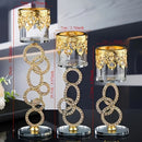 Juego de 3 piezas de soporte de velas de vidrio de cristal, elegante y romántico, con un toque de oro vintage, ideal para decoraciones navideñas, adornos de mesa.