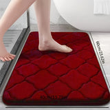 Alfombra de Baño Acolchada de Lujo - Ultra Absorbente, Antideslizante de Poliéster con Patrón de Diamantes para Decoración del Hogar, Suave y Acogedora
