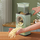 Nirva Rallador de queso rotatorio multiusos con 3 cuchillas intercambiables de acero inoxidable, picadora de verduras con manivela manual, potentes ventosas