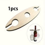 1 estante de vino de madera plegable con soporte de vidrio - Diseño decorativo que ahorra espacio, ideal para entusiastas del vino, fácil de instalar, perfecto para exhibir en el bar o sala de estar, soporte de botellas de vino, estante de vino.