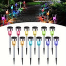 10/12 piezas de Luces Solares para Jardín Exterior, Luces Decorativas de Acero Inoxidable para Exteriores, Ideales para Decoración Festiva (Navidad, Halloween, Fiestas), Adecuadas para Iluminación Duradera en Bajos de Calle, Patios y Caminos