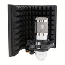 Escudo de Aislamiento de Micrófono Profesional de 3 Paneles con Espuma Absorbente de Alta Densidad - Plegable y Portátil para Podcasting y Grabación en Estudio, Negro