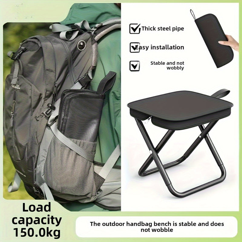Taburete Plegable de Aleación Ligera con Marco - 1pc Portátil para Acampar y Picnic al Aire Libre con Mochila, Ideal para Adolescentes, Accesorios de Pesca