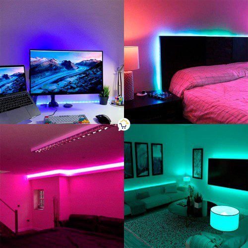 Cinta Luz Led 5 Metros RGB Multicolor Con Control Navidad SM2D605050