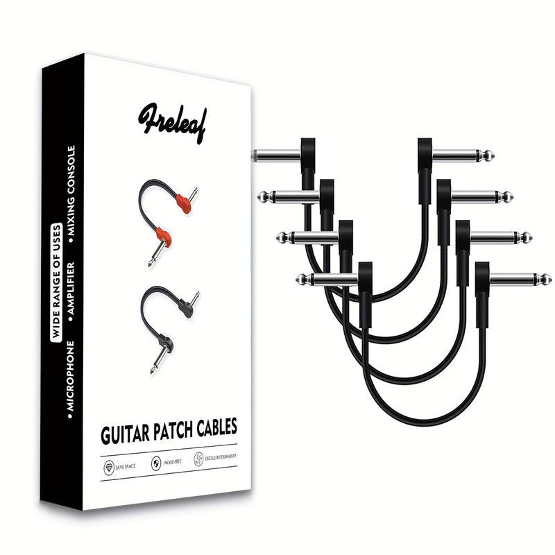 4 cables para guitarra, 15 cm, cable plano profesional para efectos, cable de conexión para instrumentos de 6 pulgadas, cable corto con reducción de ruido, ahorra espacio, accesorios para guitarra