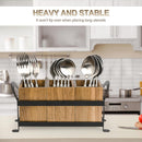 1pc Portaútiles, Bola de Utensilios Rústica con 3 Compartimentos, Organizador de Cocina para Encimera, Caja de Madera para Cubiertos, Tenedor, Cuchara y Espátula, Estilo Granja