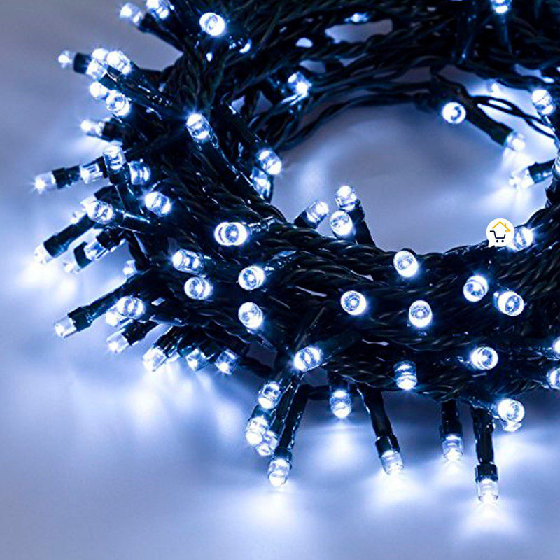 Extensión Luz LED Lineal 200 Luces 14m Cable Verde Blanco 1451