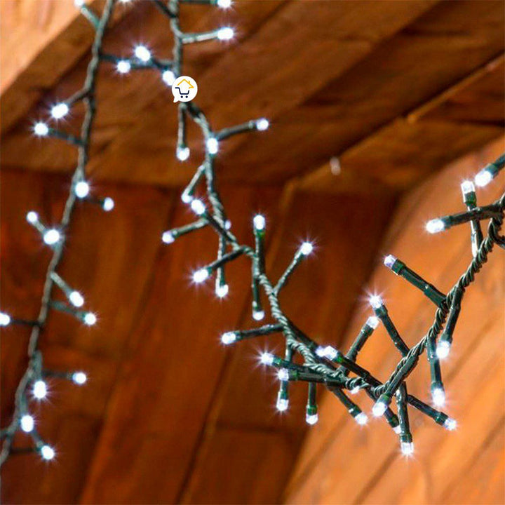 Extensión Luz LED Lineal 200 Luces 14m Cable Verde Blanco 1451