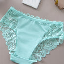 Conjunto de 5 Bragas de Encaje Floral, Bragas Triangulares Cómodas para Mujer con Ribete de Encaje