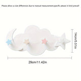 Ganchos adhesivos para pared con diseño de nube y luna, fáciles de instalar y duraderos, ideales para decoración de habitaciones infantiles y fiestas, perfectos para toallas, abrigos, llaves y colgadores