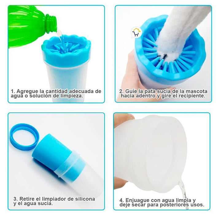 Limpiador Pequeño Patas Perro Cepillo Limpieza Portátil Mascotas 490-68