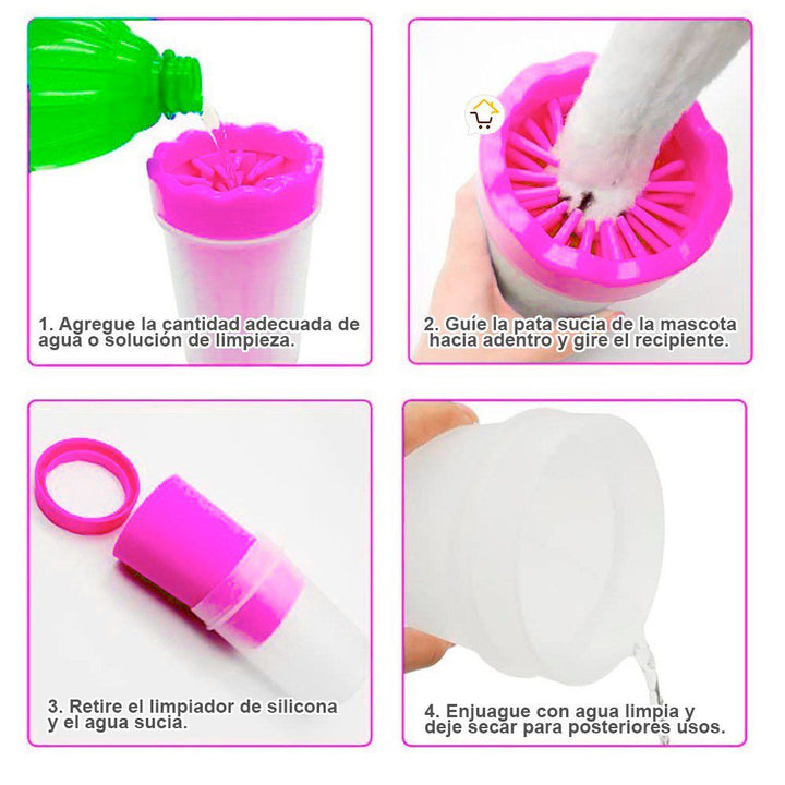 Limpiador Grande Patas Perro Cepillo Limpieza Portátil Mascotas BS-72