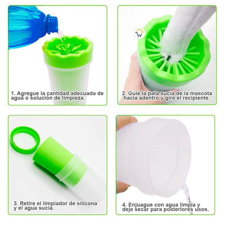 Limpiador Pequeño Patas Perro Cepillo Limpieza Portátil Mascotas 490-68