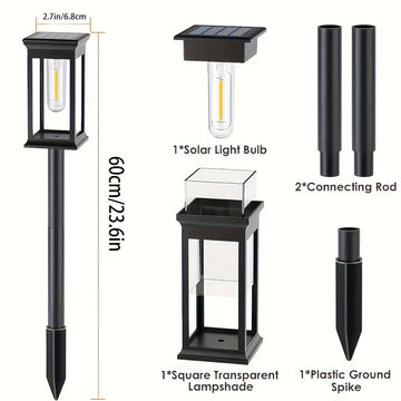 4 luces solares para senderos - Luces brillantes y eficientes para exteriores con función automática de encendido/apagado, ideales para césped, patio, sendero y decoración de garaje, iluminación de paisaje | Iluminación exterior moderna | Paneles solares