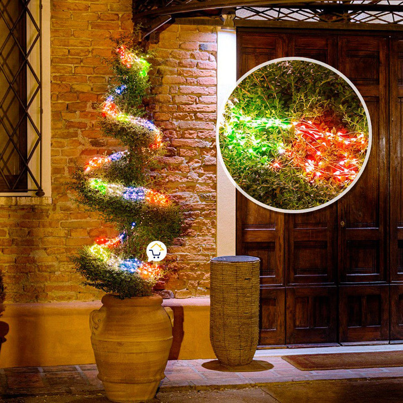 Luz Línea Cascada Micro LED Para Árbol 400 Luces 200 cm Multicolor Navidad 1583V