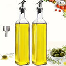Dispensador de Aceite de Oliva de Vidrio a Prueba de Fugas con Embudo - Perfecto para Cocinar, Barbacoas y Picnics | Esencial de Cocina Libre de BPS
