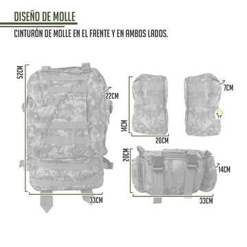 Morral Militar Grande 56l Táctico Camuflado Camp 238