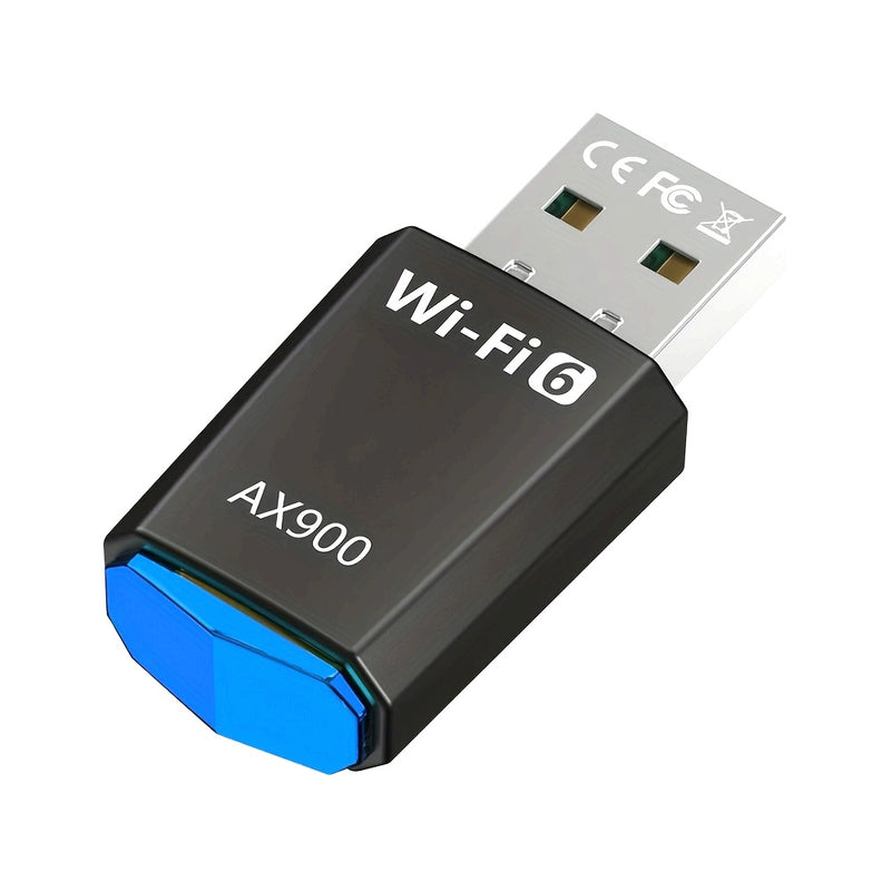 Tarjeta de red WiFi 6 USB, adaptador WiFi de 6 puertos USB para computadoras de escritorio, última Wi-Fi 6 AX900 de doble banda 600Mbps 5G/286Mbps 2.4G, para portátiles Windows 11 10 7, Plug and Play, con controlador integrado