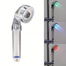 Una luz LED alimentada por agua con pantalla de temperatura, control de temperatura que cambia de color en tres colores, una ducha de mano con tres cartuchos de filtro, filtrado del flujo de agua, no requiere baterías, un regalo de Año Nuevo.