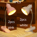 1/2/4 piezas de luz portátil para ojos, luz de lectura nocturna LED cálida, luz de lectura con brazo ajustable con batería, lámpara de libro mini, luz para leer
