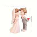 Figuras de Pareja Encantadoras en Resina - Novia y Novio Románticos en Miniatura para el Hogar, Oficina o Espacios Exteriores, Ideales para Regalos Temáticos de Boda, Decoración Interior | Diseño Elegante | Artesanía Detallada, Decoraciones Nupciales