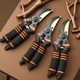 Tijeras de poda profesionales de aleación de titanio de 8,5 pulgadas - Acero ultra afilado resistente a la herrumbre y pesado de uso, con agarre suave de esponja antideslizante, adecuado para jardinería doméstica y diseño de paisajes, diseño de dos manos