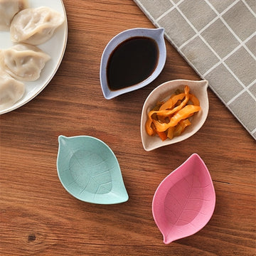 1 Ud./4 Uds. Juego De Platos Para Salsa En Forma De Hojas Para Sushi, Cuenco Para Mojar Mostaza, Plato De Soja, Suministros De Cocina