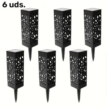 6 piezas de luces solares para exteriores, luz solar decorativa para caminos, luz para césped de jardín, iluminación solar LED para jardines.