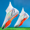 Tenis de fútbol de caña alta para hombres - Ligeros, antideslizantes, ideales para entrenamiento, diseño transpirable para verano, suela de goma y plantilla de tela, perfectos para partidos y uso al aire libre