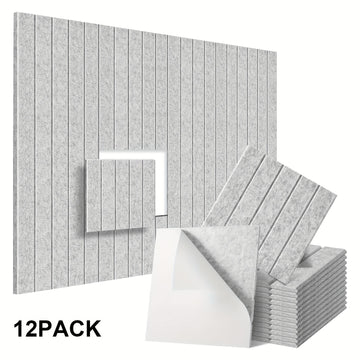 12 Paneles de Espuma Aislante Acústica, 30.48 cm x 30.48 cm x 1.02 cm, Azulejos Autoadhesivos para Estudio/Sala de Grabación, Paneles Absorbentes de Sonido de Alta Densidad