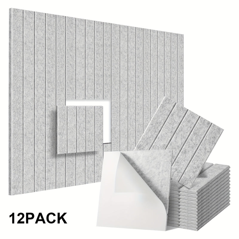 12 Paneles de Espuma Aislante Acústica, 30.48 cm x 30.48 cm x 1.02 cm, Azulejos Autoadhesivos para Estudio/Sala de Grabación, Paneles Absorbentes de Sonido de Alta Densidad