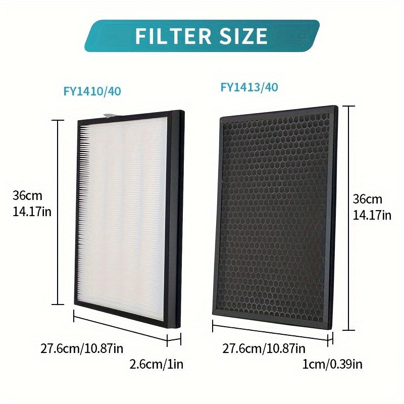 Juego de Filtros de Repuesto de Carbón Activo FY1413/40 y HEPA FY1410/40 Compatible con la Serie de Purificadores Phil-lips 1000 1000i, Reemplaza AC1214 AC1215 AC1217 AC2729