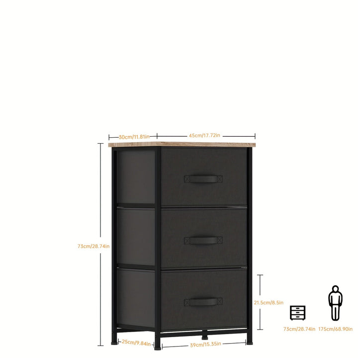 3-5 cajones de armario, caja de almacenamiento con estantes para ropa, estructura metálica y tablero de madera, almohadillas antideslizantes reforzadas, ideal para salón y pasillo