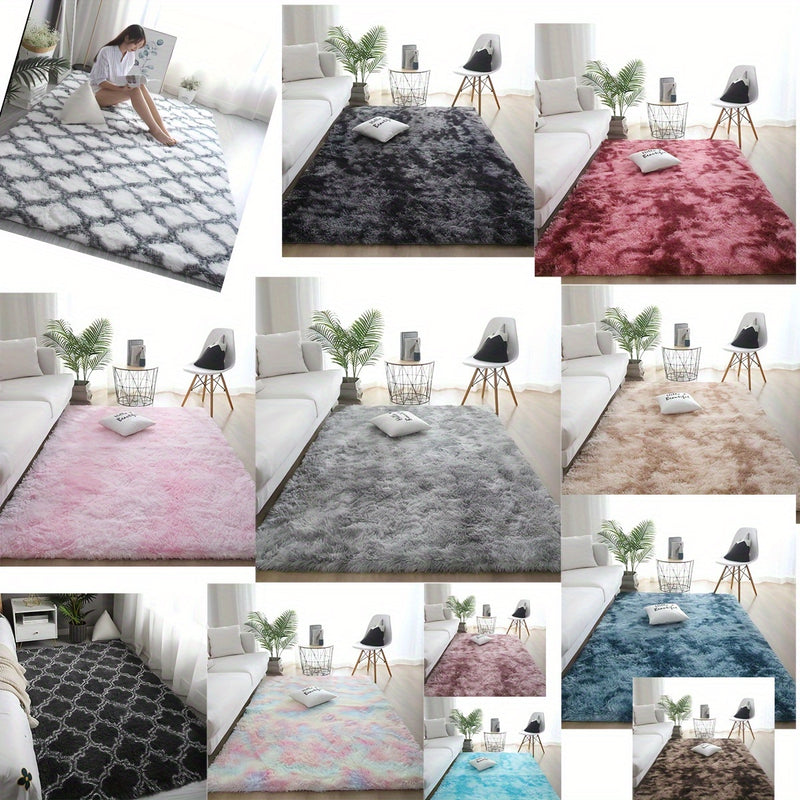 Alfombra rectangular de peluche ultra suave, antideslizante y lavable a máquina, para decoración de dormitorio, sala de estar y sala de juegos