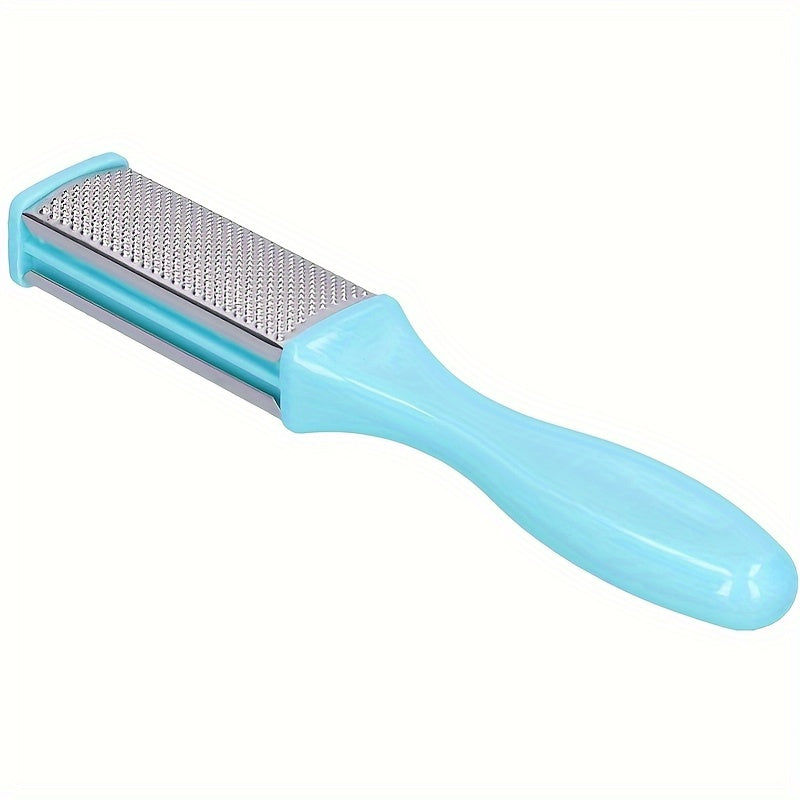 1pc Herramienta de Pedicura de Acero Inoxidable - Raspador Exfoliante para Pies y Manos con Mango Ergonómico Azul Claro, Removedor Manual Beige Claro, Sin Batería Necesaria, Esencial Duradero para Hogar y Viaje, Diseño Elegante, Construcción Robusta, Cui