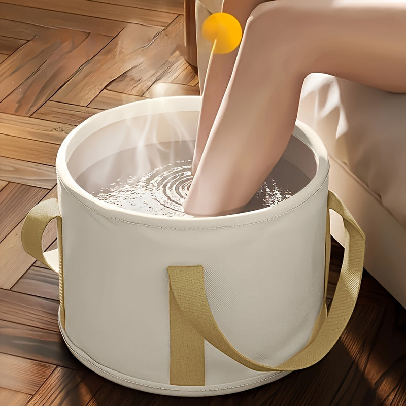 Tina para pies plegable y portátil, sin perfume, baño de pies plegable no eléctrico, asas reforzadas, diseño fácil de verter y colgar, no requiere batería, para spa en casa y cuidado de la belleza.