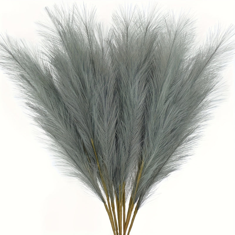 16 piezas de hierba de las pampas artificial, ramo negro esponjoso de 55.12 cm, decoración bohemia para el hogar, bodas, fiestas y arreglos en florero