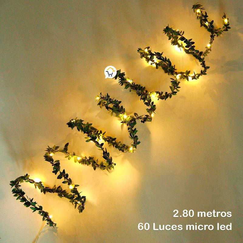 Luz Micro Led X60 Luces Hojas Extensión 280 cm XWD45