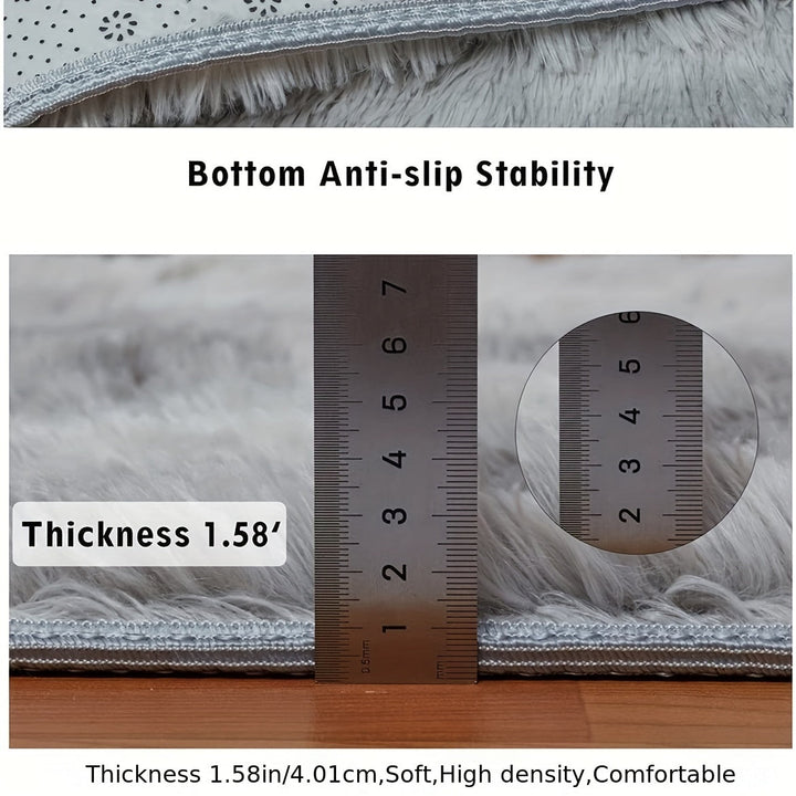 Alfombra de Dormitorio Tie-Dye de Pelo Largo, Poliéster, Solo Lavado a Mano - Ideal para Sala de Estar y Dormitorio, Al Lado de la Cama, Alfombra Pequeña