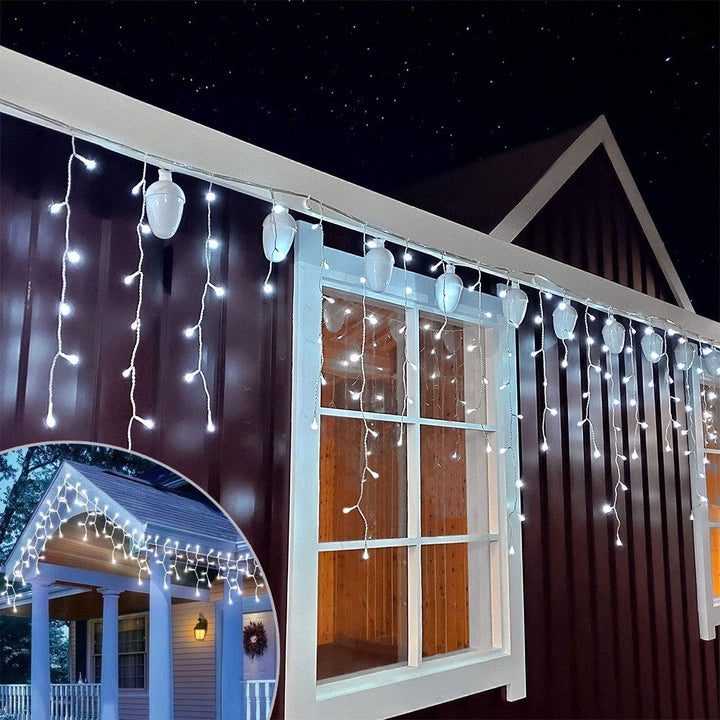 Cortina LED Intercalada 3 Metros 100 LED Decoración Navidad Blanca 100LEDCB2